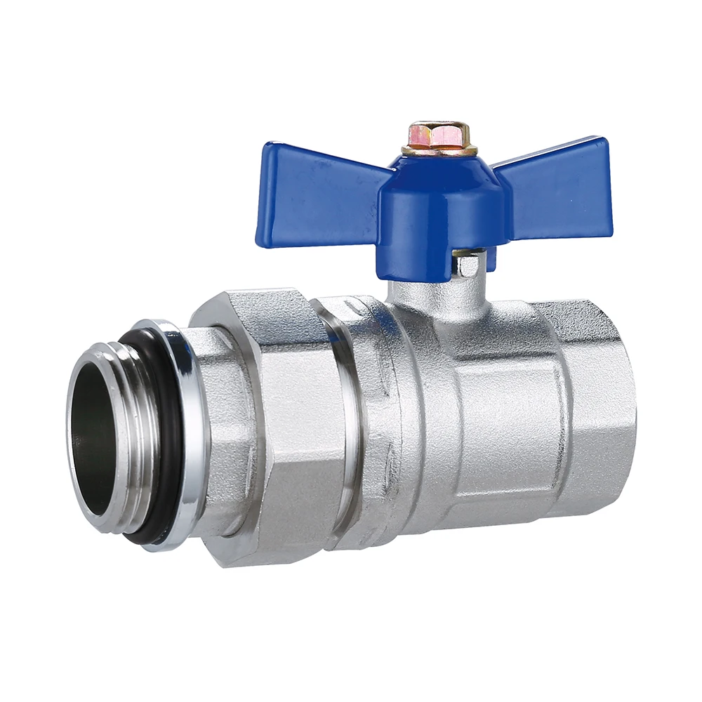 1-1/4 Brass Ball Valve for floor heating manifold Radiant NPT Ball Valve Blue And RED butterfly Handel Ball valve