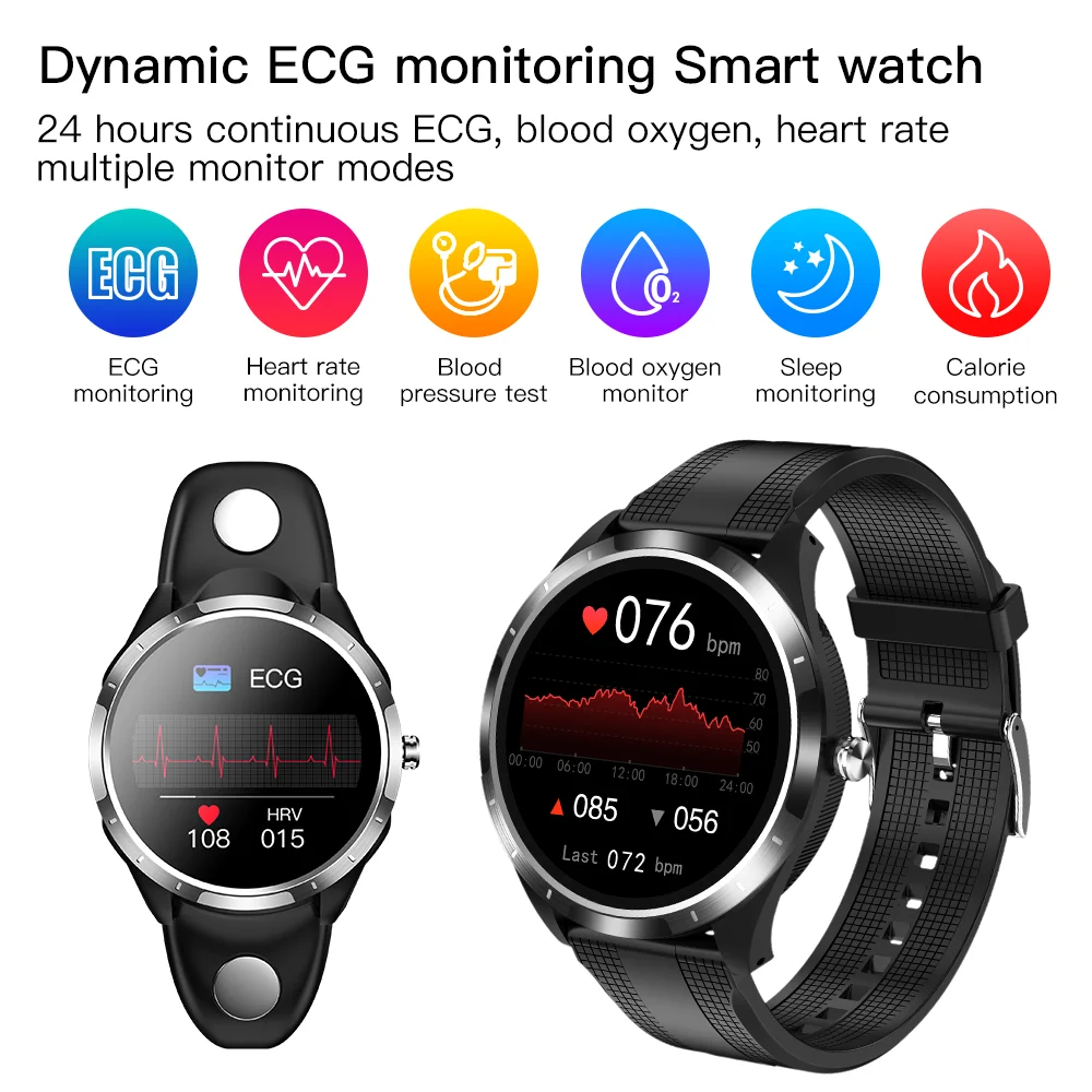 Multi language smart watch ECG monitoring professional IP 68 waterproof heart rate control smartwatches wearing