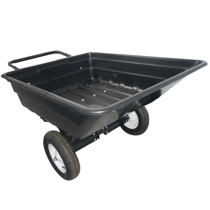 Poly Dump Cart 300 kg Garden Hand Trailer tow Ride on mower Wheelbarrow 10cbf