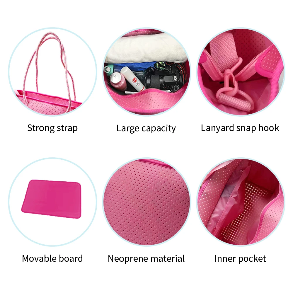 Wholesale Custom Multipurpose Handbags Ladies Shoulder Shopping Bag Beach Bag for Women Neoprene Tote Bag