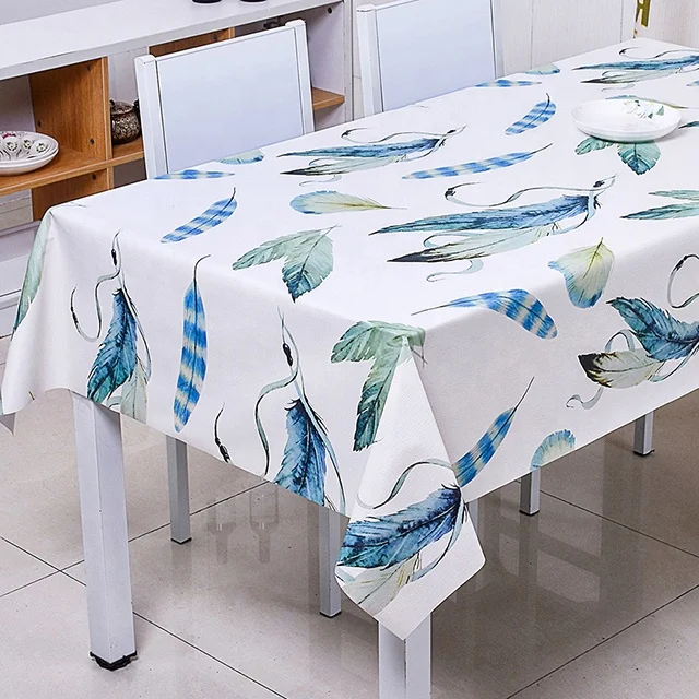 RNPT oilproof waterproof stain-resistant  pvc plastic tablecloth for home holidays party watercolor printed PW94-TR265-1-2