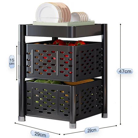 GOURMAID Kitchen Rotating Storage Rack 3 4 5 Layers Storage Shelf