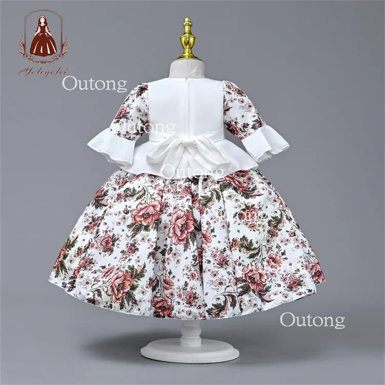 Yoliyolei Traditional Chinese Style, Factory Direct Price Baby Girl Trending Wedding Flower Children Summer Floral Dress/