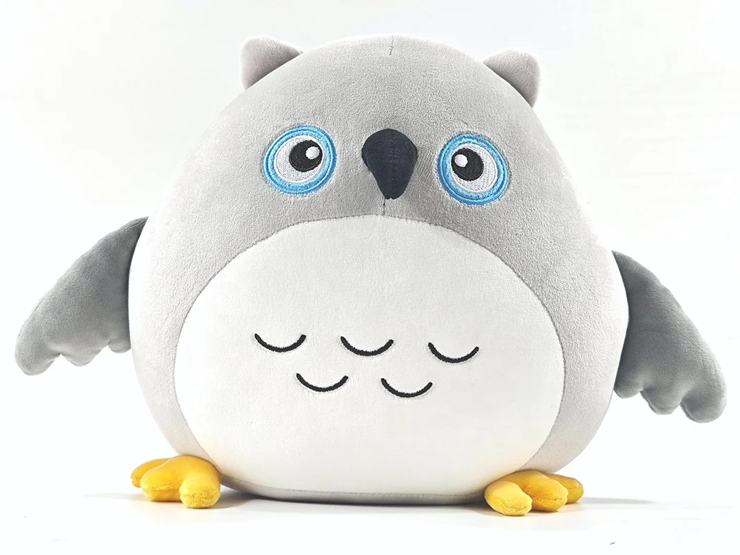 Unisex Plush Owl Pillow for Dogs PP Cotton Filled for Ages 0 to 24 Months Durable Stuffed Animal Toy
