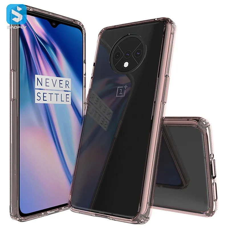 Гибридный акриловый бампер жесткая задняя крышка Прозрачный ударопрочный чехол для Oneplus 7T