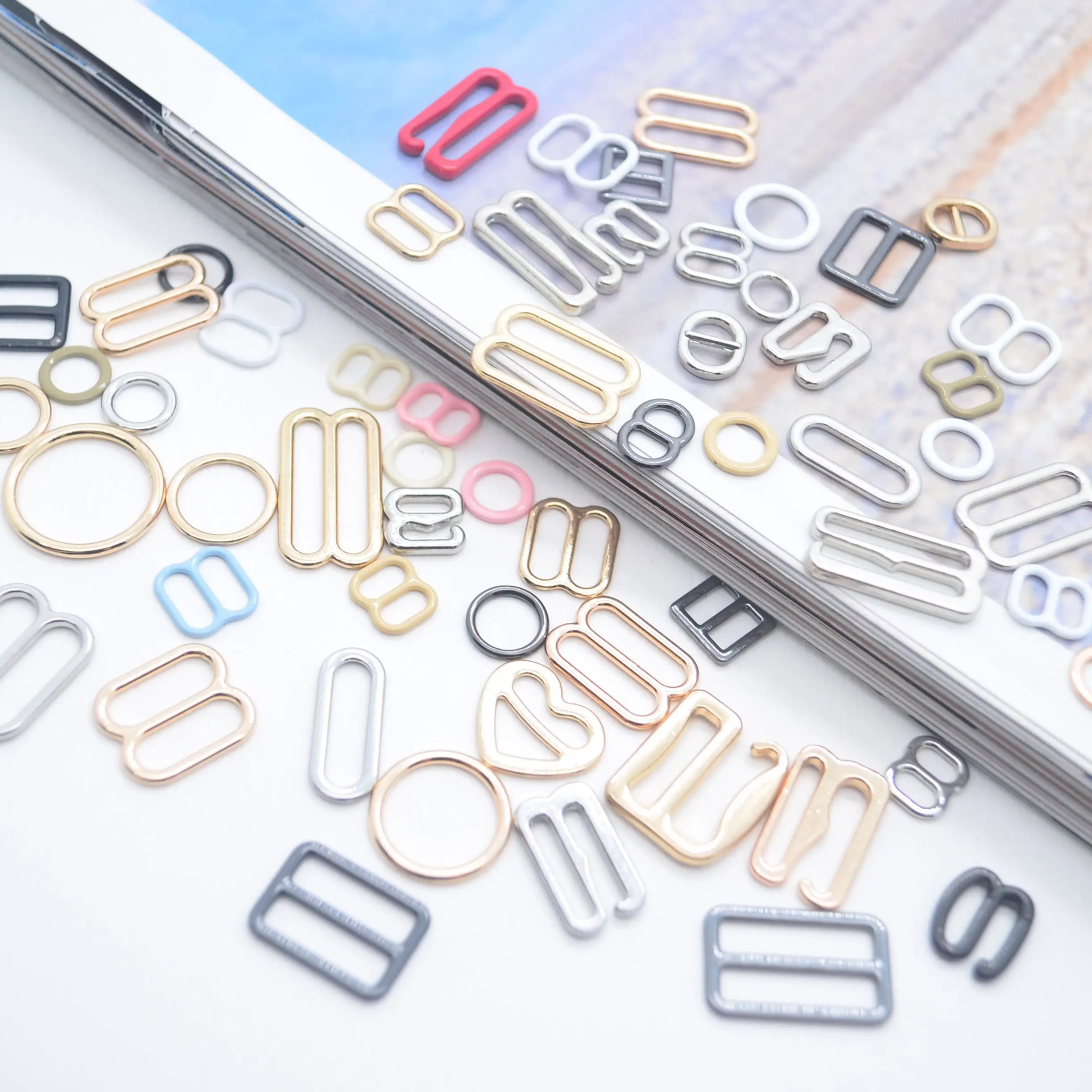 Alloy Bra Adjuster Swimsuit Coherer Ring and Slider Bra Hook and Eye Swimwear Clasp Underwear Accessories Buckle