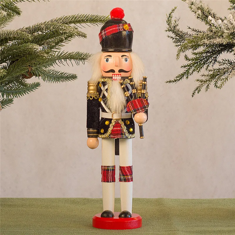 European-style cloth-covered nutcracker puppet Christmas 30CM Christmas wine cabinet set-up decorations