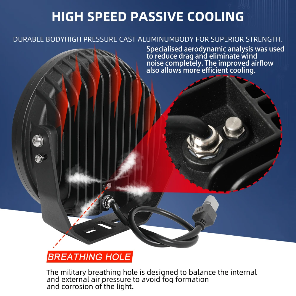 1lUX @ 1400 м 4X4 внедорожник 7 дюймов 9 светодиодов рабочий свет, комбинированный луч крыши грузовика бампер 198 Вт 7 дюймов 9 дюймов круглый светодиодный прожектор Drl ходовой свет