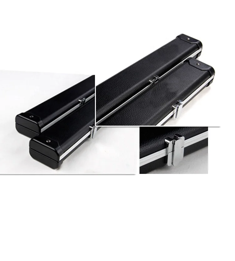 High quality portable 1-piece 3/4-piece black leather aluminium billiard snooker cue case