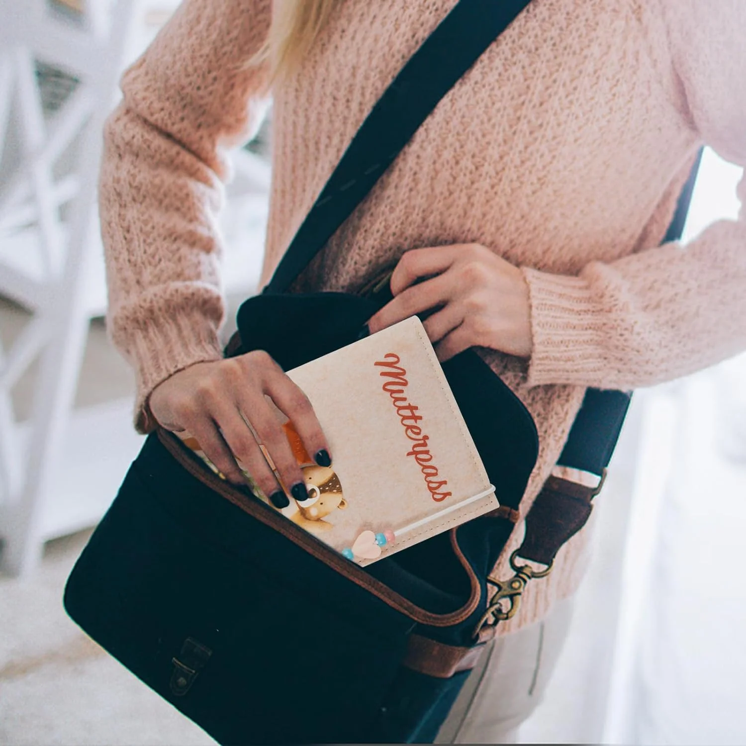 protective beige handmade high quality organizer document sublimation blanks felt mother childhood passport cover for mutterpass