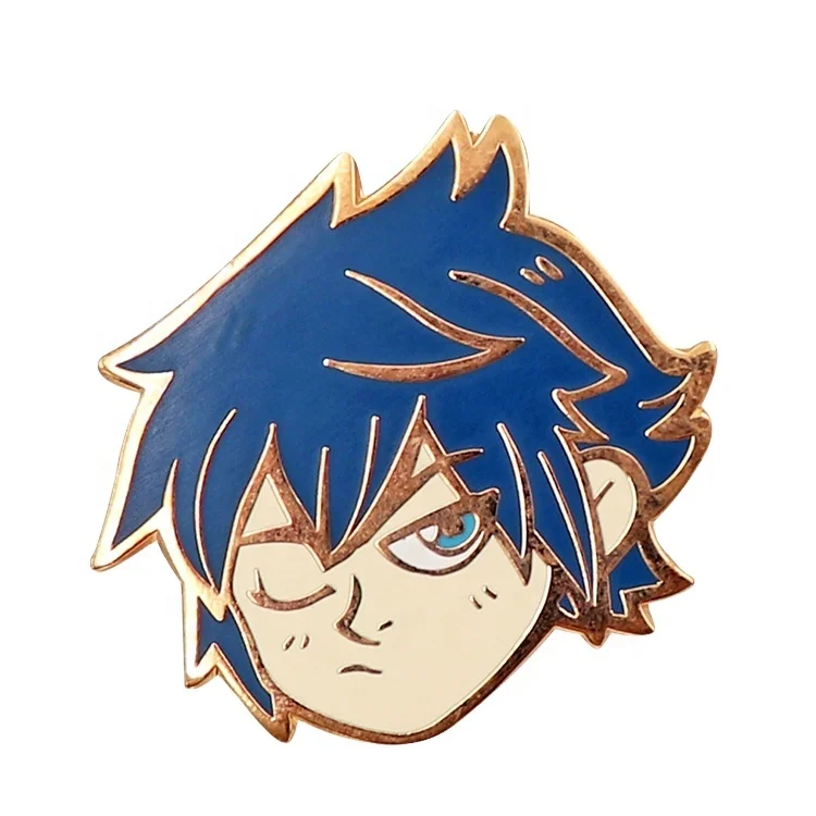 Custom Cartoon shape Cute men Lapel Pin Cool Kwaii Art Excellent Design hard Enamel zinc alloy Gold Metal Badge For Friend Gift