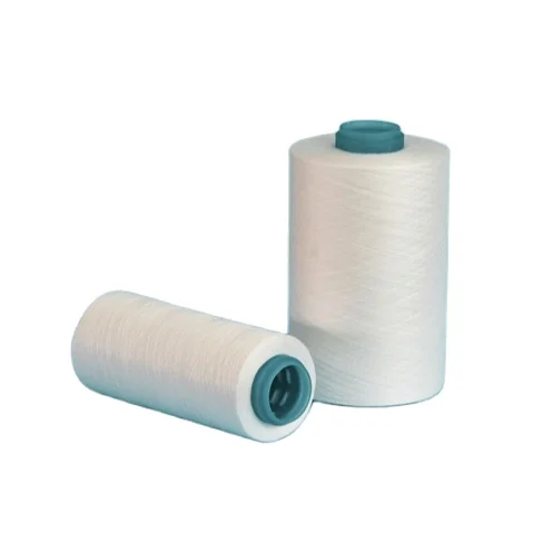 Суперъяркая белая 100-процентная пряжа из полиэстера, двухслойная Z-образная пряжа для шитья