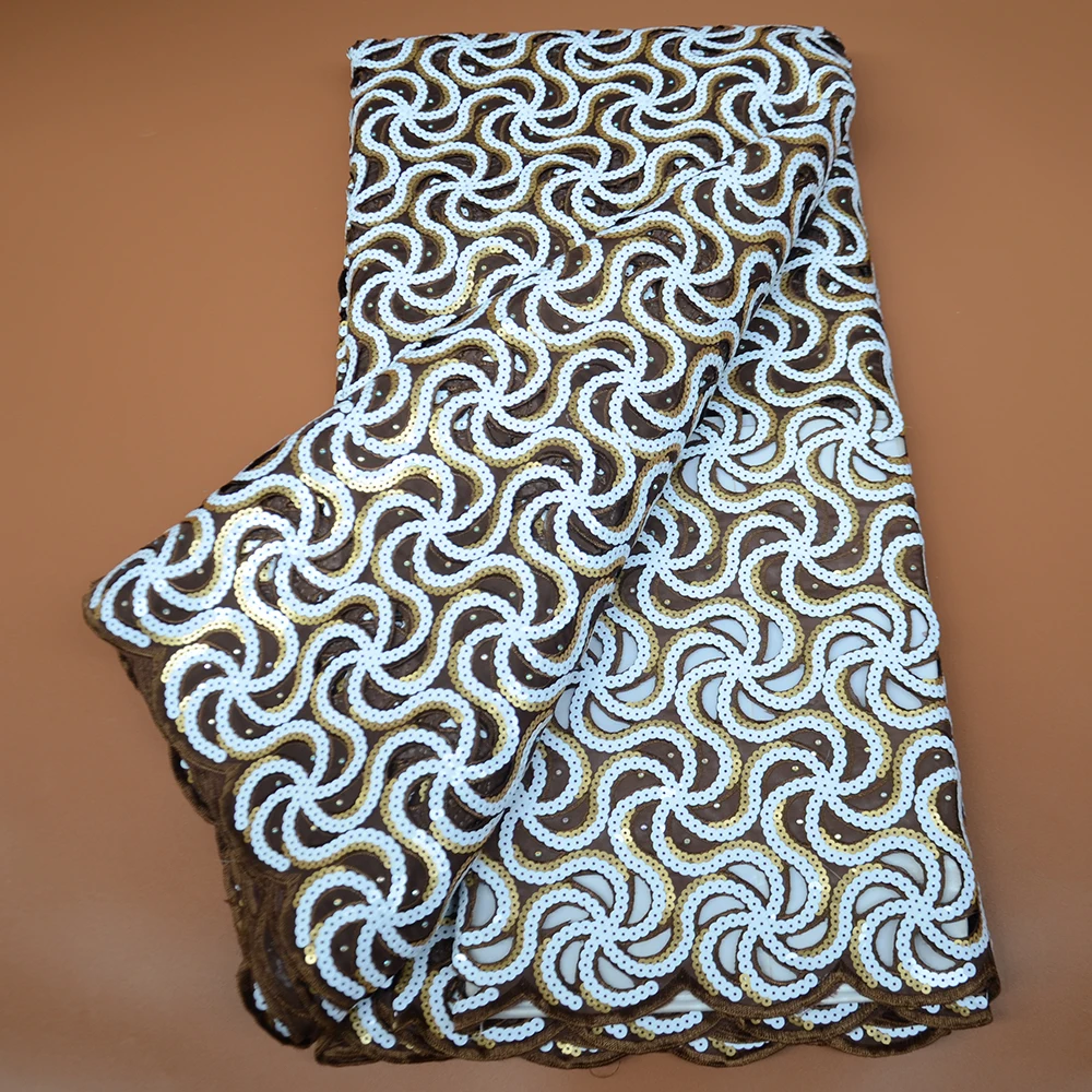 High Quality French Organza Embroidery Lace Fabric Bridal Wedding Dress Beauty Sequins Organza Sewing New Style