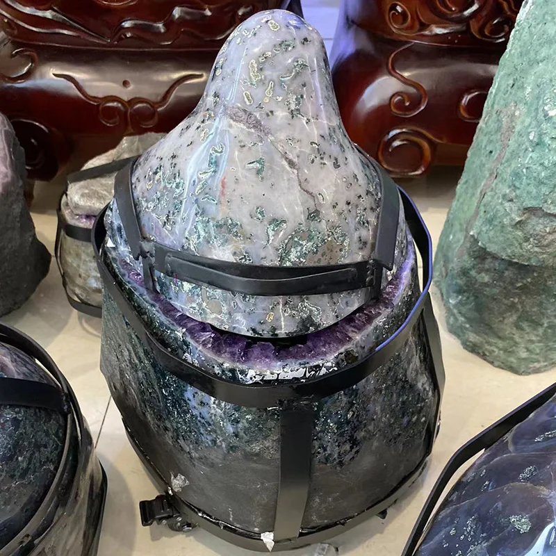 Оптовая продажа кристаллический лечебный камень высококачественный аметистовый кластер геод натуральный большой аметист собор геодный пещера