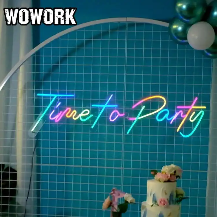 2023 настенная рекламная продукция WOWORK оптовая продажа неоновая вывеска на день рождения украшение для торжества