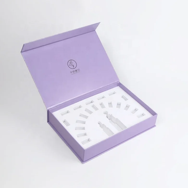 Wholesale Pink Color Luxury Essential Oil Bottle Package Box With EVA Insert Magnet Closure Cardboard Packaging