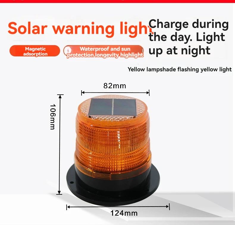 IP65 Waterproof and Durable Solar Flashing Light Long-Lasting Night Visibility Enhancement for Traffic Cone Warning Light