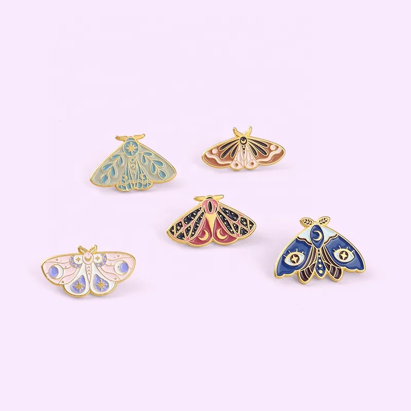 Custom High Quality Butterfly Lapel Pins Hard Soft Enamel Metal Pin For Clothes Design