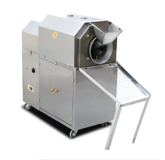 commercial automatic peanut rice flour roaster/cocoa bean roasting machine