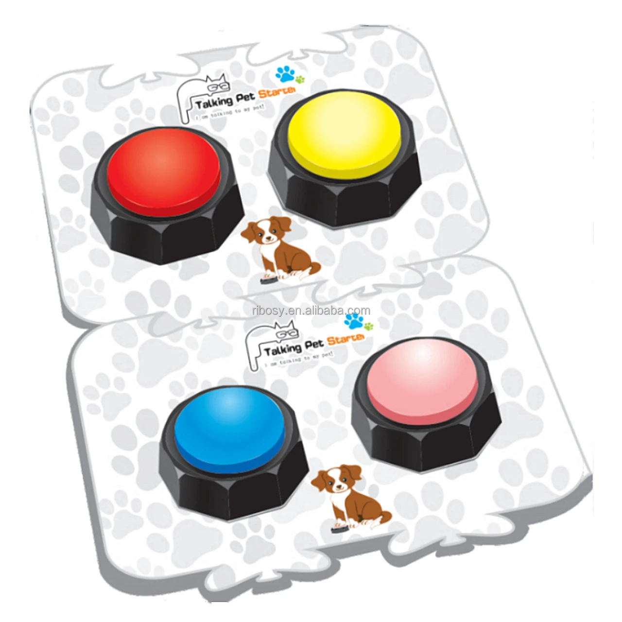Promotional Gift Wholesale price recordable sound buttons DIY favorite button for dog training ( box of 4 buttons )
