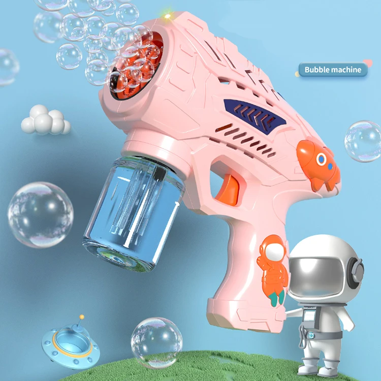 Summer Outdoor Bubble gun Machine Toy Wholesale Flashing Light Music Bubble Gun  For Kids