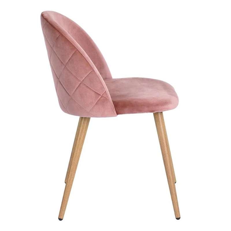 Modern High Back pink Dining Room Cafe Chair Velvet Chaise