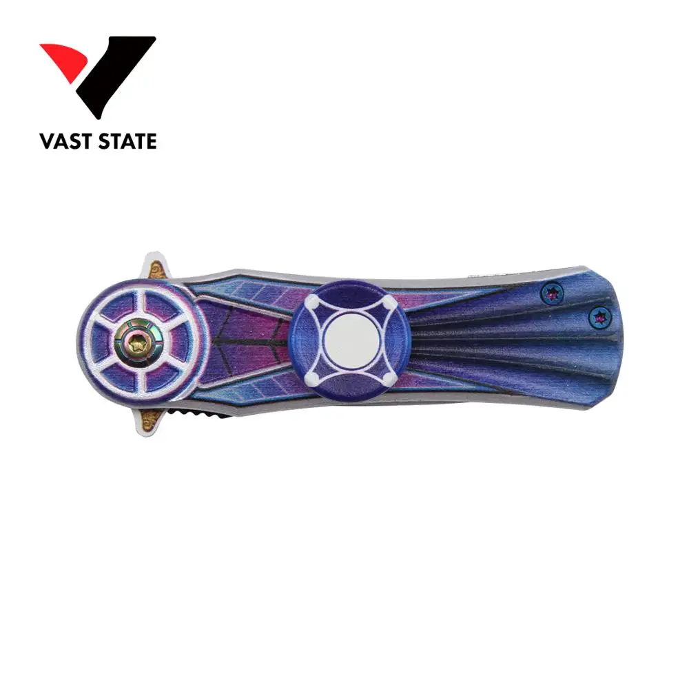 
Custom Logo 3D pattern Camping Knife Hunting Knives Double Action Tactical Self Defense Folding EDC Knife 