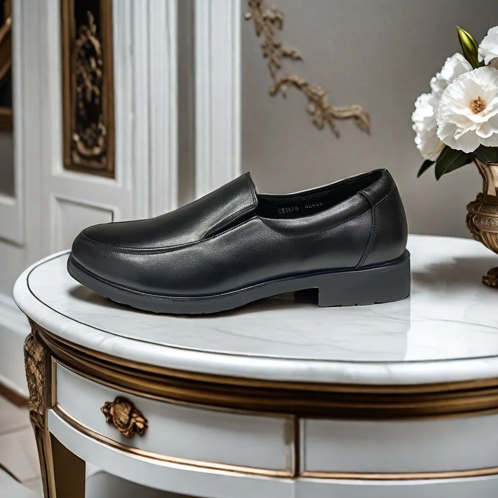 Hotel Male waiter formal working shoes company Group shoe outdoor grain cow leather chaussure shoe customize factory