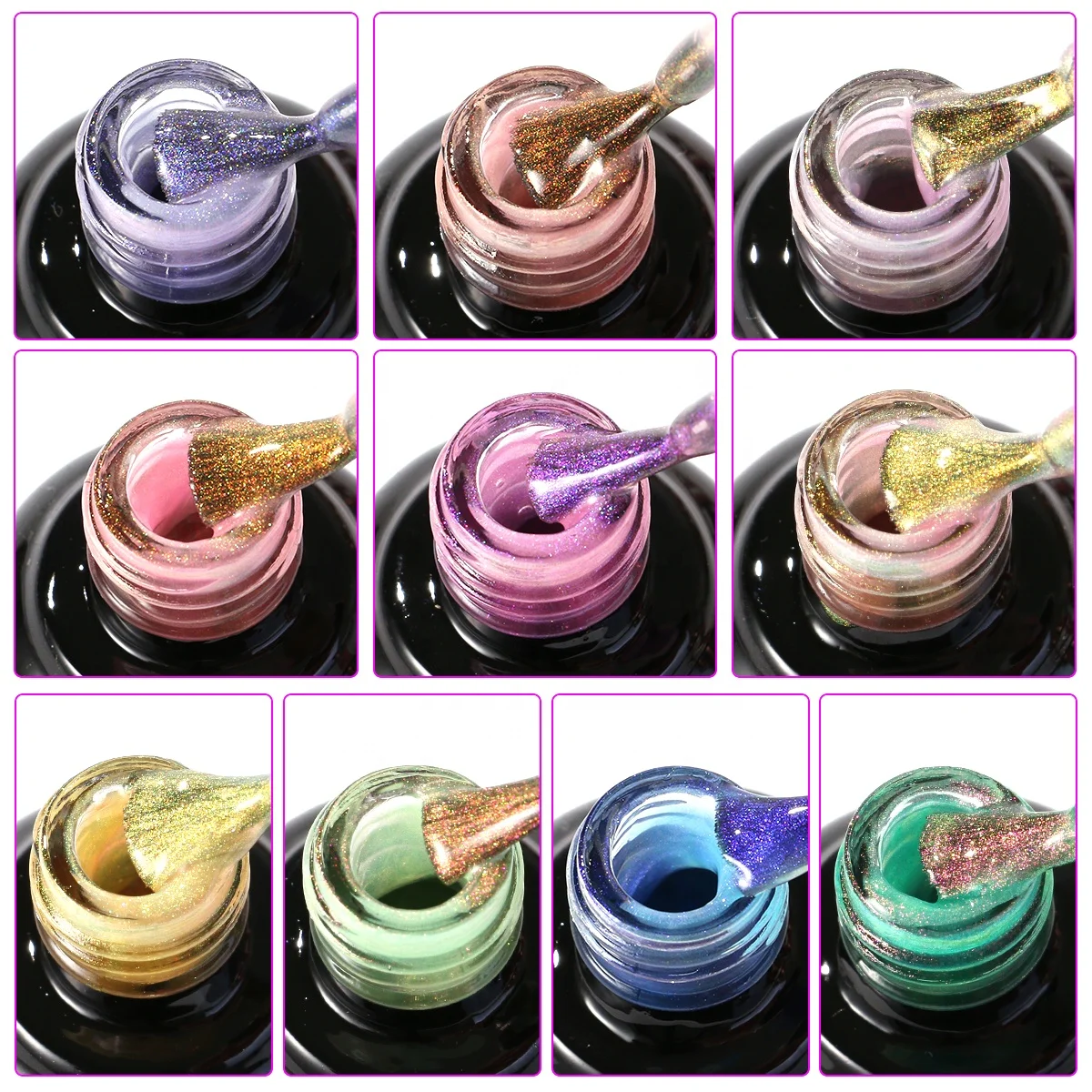 Gelsky Wholesale Resin Uv Gel Polish Aurora Gel Polish Hema Free Holographic Chrome Korean Gel Nail Polish