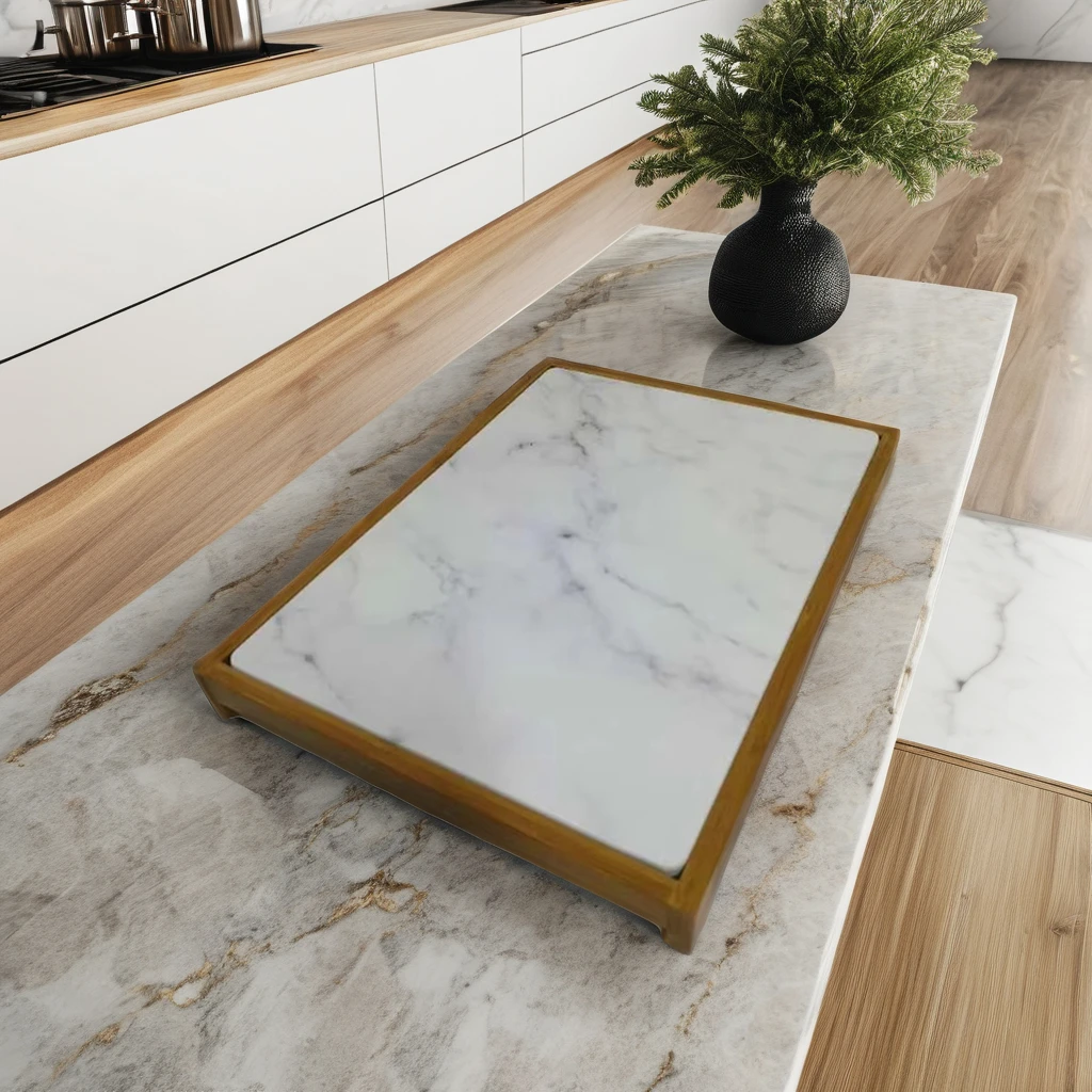 Eco-friendly Modern Youlike Natural Bamboo Diatomite Stone Dish Drying Pad Board for Kitchen & Living Room Table Use
