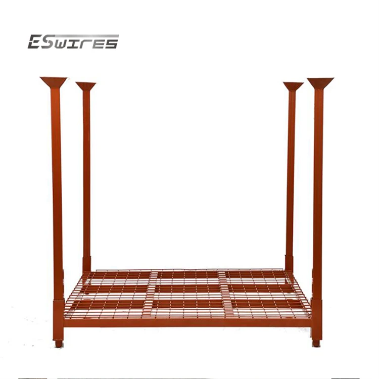 Powder coating heavy duty industrial steel stackable logistic warehouse box tyre tire rack pallet