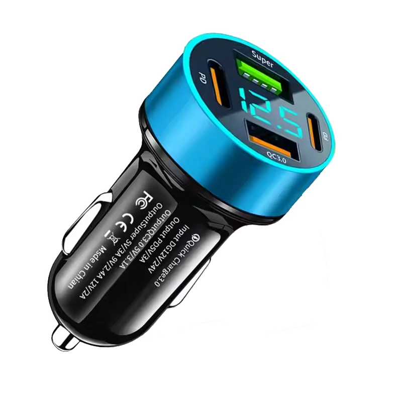 5 в 1 USB автомобильное зарядное устройство Type-C PD QC 3 0 адаптер быстрой зарядки портативный мобильный телефон