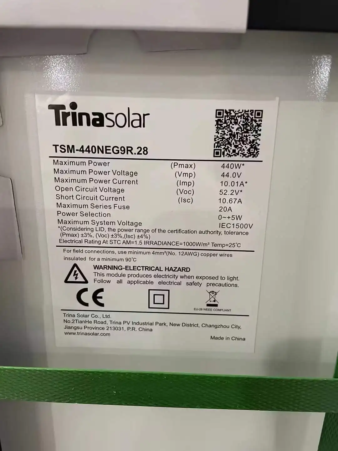 Солнечный PV-модуль Trina Vertex S + 435 Вт 445 440 Neg9r.28 Двойная стеклянная черная рама 425 450 солнечная панель