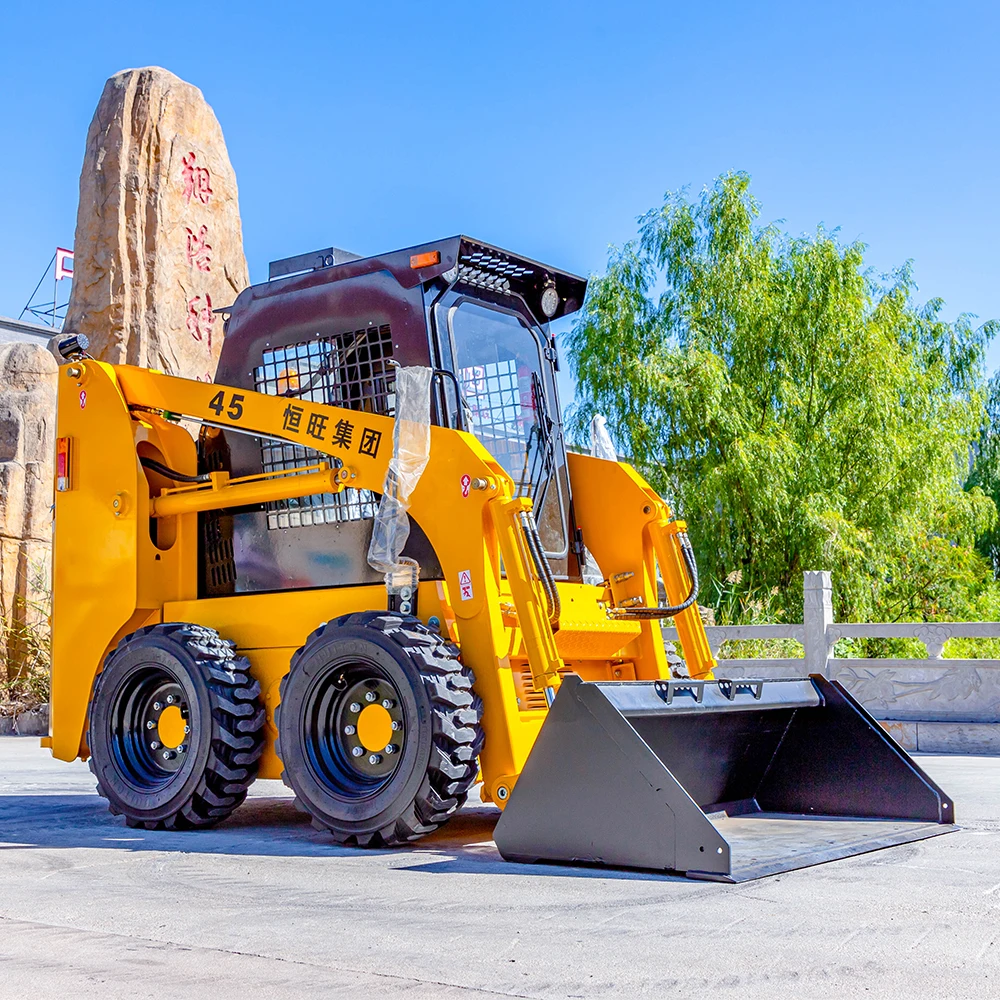 FREE SHIPPING !!! small Cheap skid steer CE diesel loader with bucket different  attachment skidsteer bagger