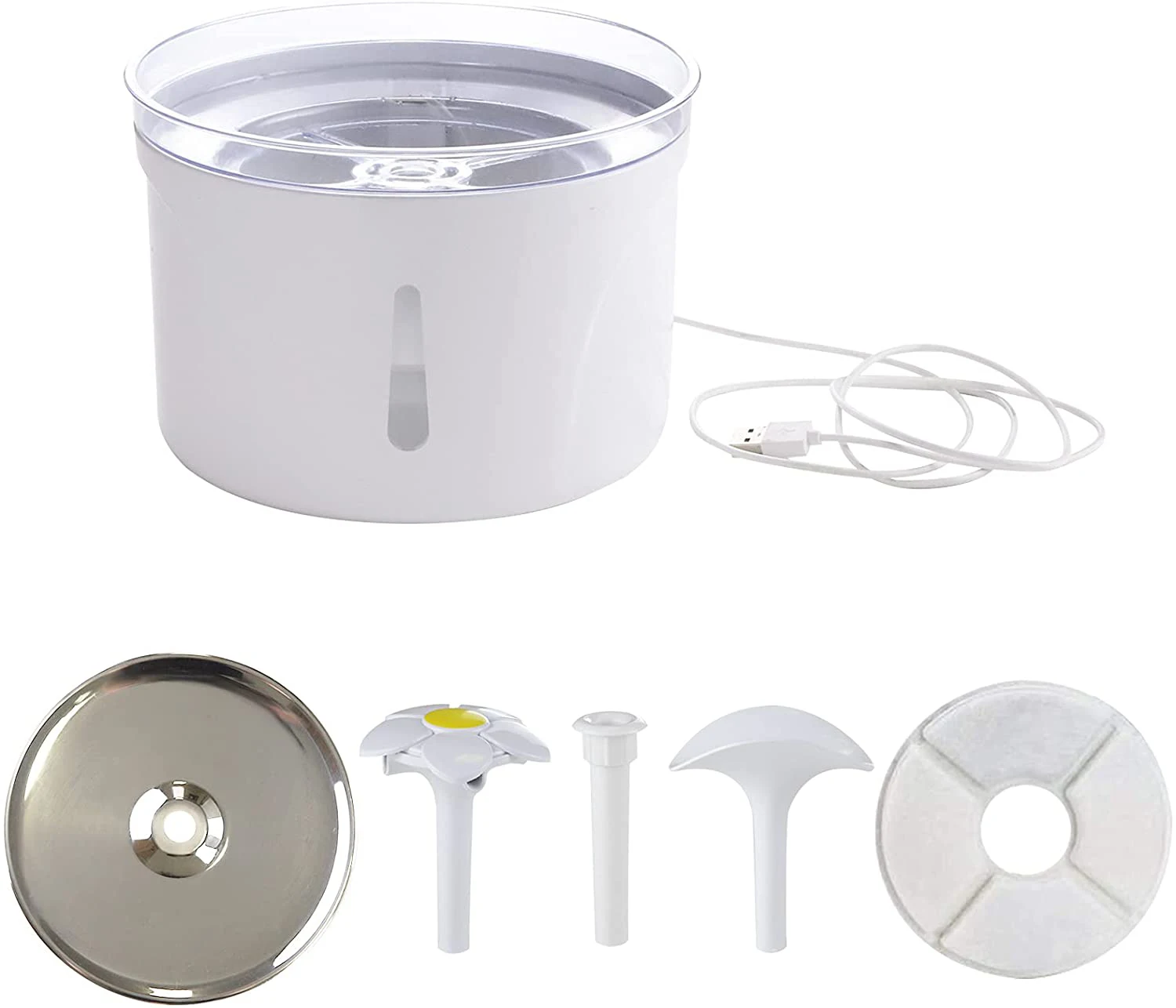 Фонтан для воды Cat из нержавеющей стали с фильтрами из активированного угля, л, большой емкости, бесшумный водяной фонтан со светодиодом