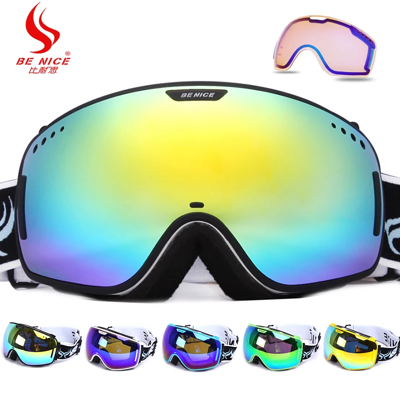 Ski Goggles Snow Snowboard UV400 Goggles  for Adult Women Men  Sport Adults s TPU Anti-fog snowboard  goggles