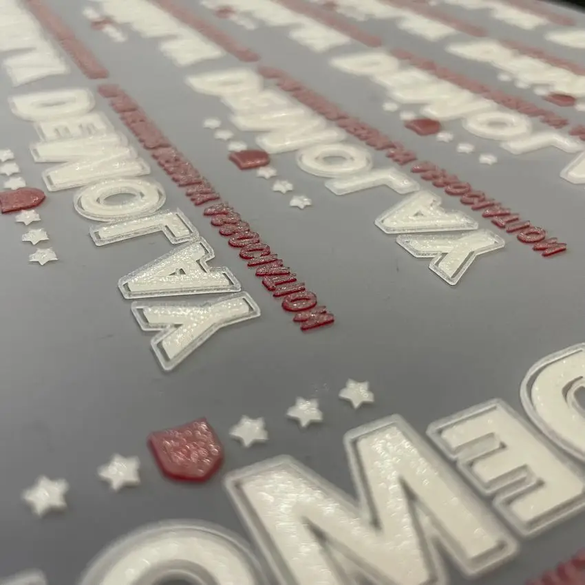 High density customized 3D silicone screen printing logo clothing heat transfer labels for T-shirts