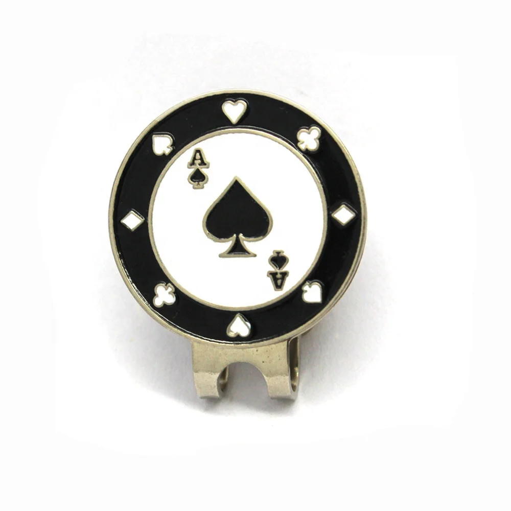 New Style Golf Club Accessories Print Enamel Metal Magnetic Ball Marker Hat Clip
