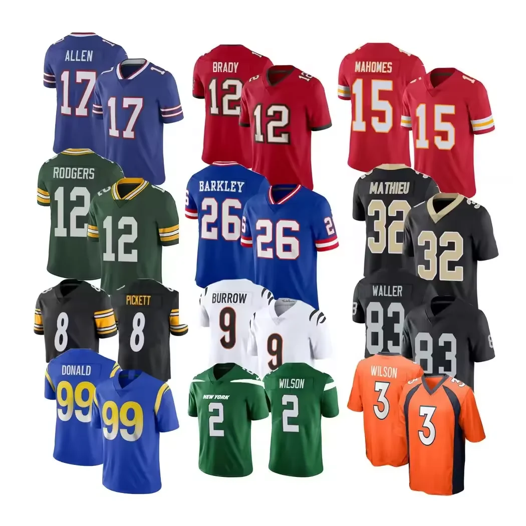 New Season N F L Jersey 32 Teams America Top Quality Embroidered Rugby Stitched Football Jersey For Men Women Kids Youth