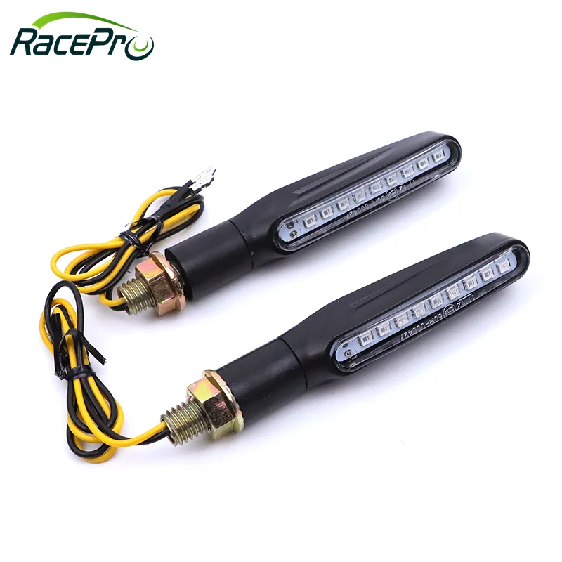 RACEPRO E-mark 12V Universal Turning Signal Light Sequential Flowing Indicator Motorcycle LED Blinker Lights For Motorcycle