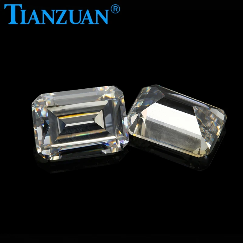 IJ yellowish white color octagon shape emerald cut Cubic Zirconia simlar the real diamond   CZ stone