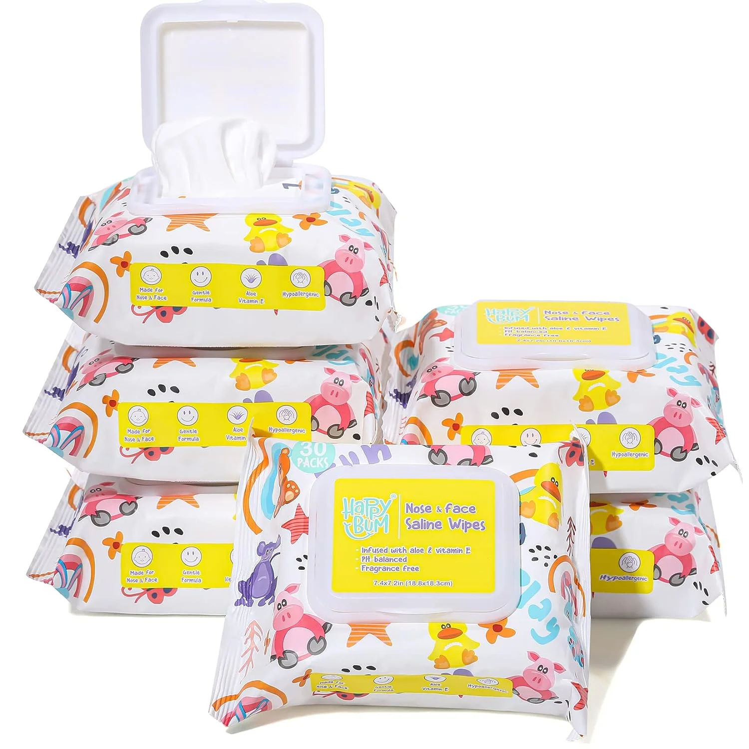 Lookon Custom Logo Hypoallergenic Baby Saline Nose Gum Pacifier Wipes,Unscented Chamomile and Vitamin E Saline Baby Wipes