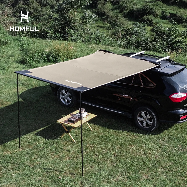 HOMFUL Outdoor Car Awning Tent SUV Outdoor Camping Travel Rooftop Pull Out Tent Car Side Awning
