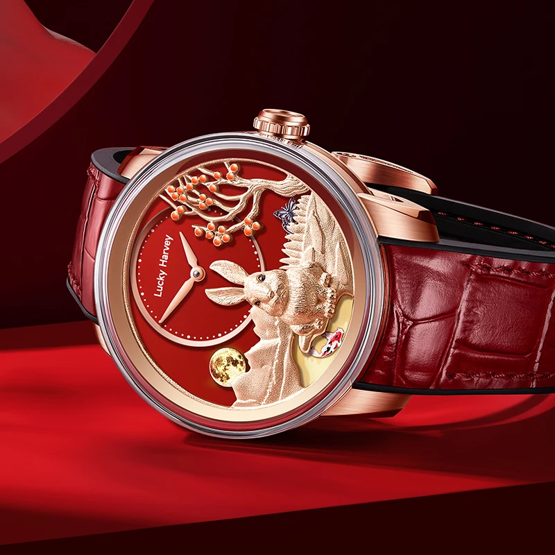 Lucky Harvey 316L Fine Steel Multi Function Sapphire Glass Luxury Enamel 43mm Dial Mechanical Automatic Watch