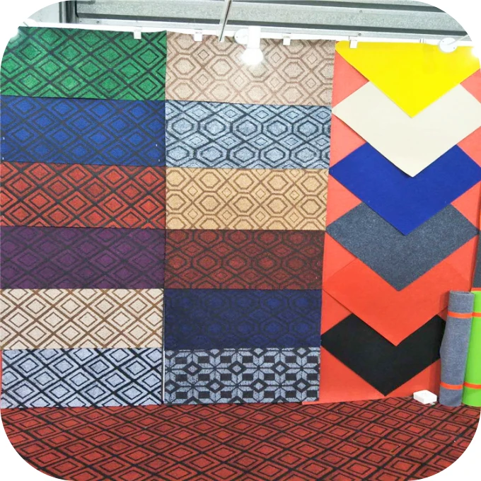 Polyester Single Double Color Jacquard Non Woven Needle Punched Carpet