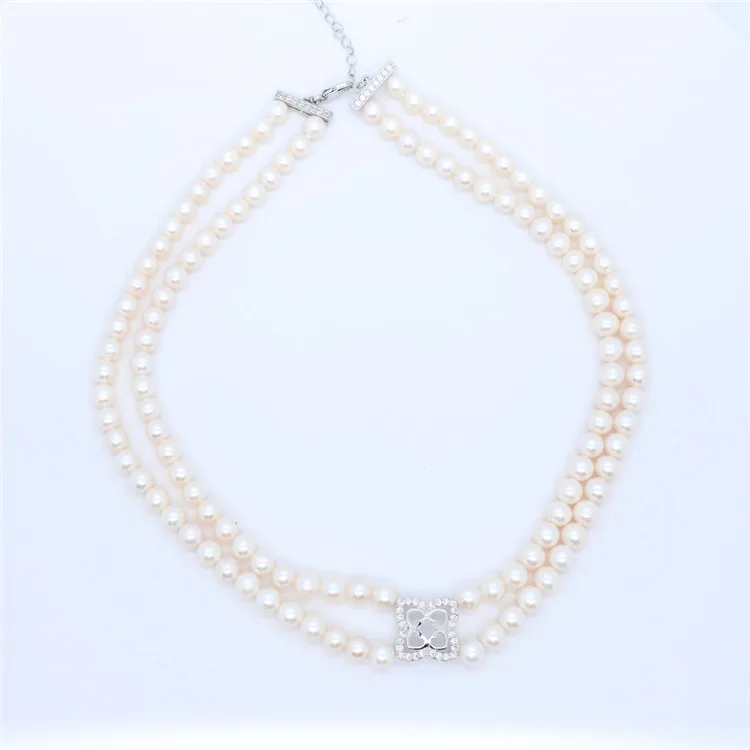 Высокое качество натуральный пресноводный жемчуг ожерелья прекрасный дизайн 925 серебряный ожерелье для вечеринки подарок