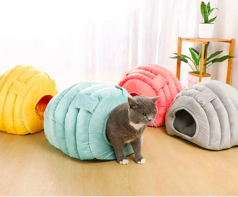 Simons Caterpillar Shape Pet Cat Cave Bed Cushion Plush Pillow Coussins Chats Cuccia Gatto Productos Camas De Para Gato Mascotas