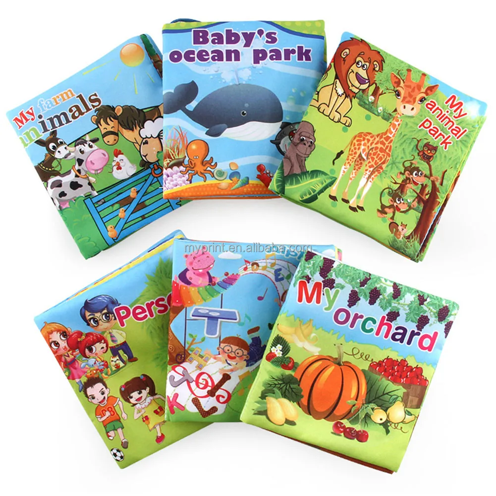 High Quality Customize Handmade Fabric Safty Early Education Bendable Washable Soft Baby Cloth Book