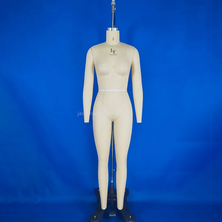 Jasmine female dummy US size 2 dress form Torso manikin with Adjustable Height Stand Clothing Pinable Sewing Mannequin