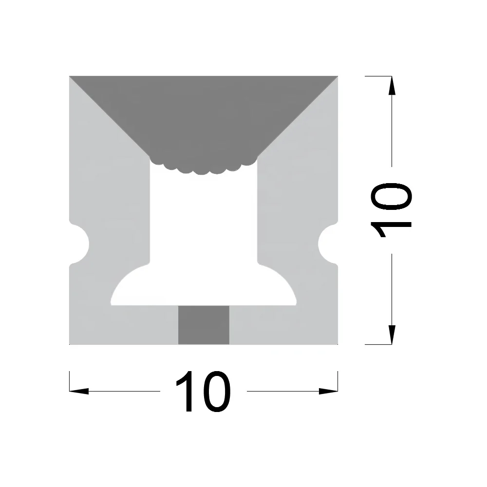 Square Shape Neon Flexible Tube Mini Size 10*10mm for 24V Led Strip Light 90 Perfect 75 Copper IP65 Light Strings 3 Years 30000